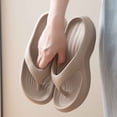 thumbnail image 5 of GPOECD Womens Summer Fashion Flip Flop Solid Color Slippers Outdoor Beach Slides Casual Slippers for Women Comfortable Z10142-Grey,8, 5 of 8