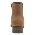 thumbnail image 2 of CHARTER CLUB Womens Brown Goring Scalloped Daxi Round Toe Block Heel Zip-Up Booties 9 M, 2 of 4
