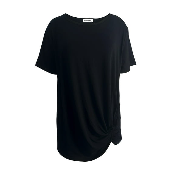 HAPYWER Women's Tops As Clothing Casual Crew Neck Relaxed Fit Tops Black