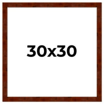 30x30 Walnut Brown Veneer Real Wood Picture Frame Width 1.75 inches | Interior Frame Depth 0.5