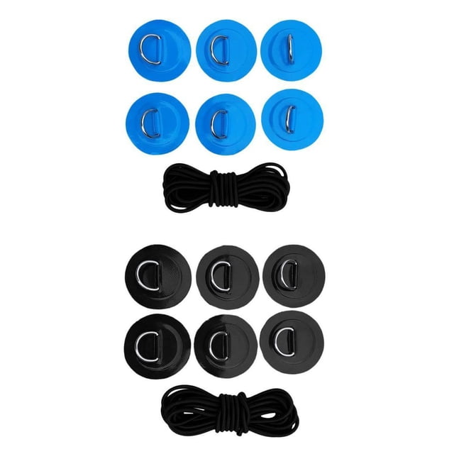 D- Pad Cola 12 piezas + 2 cuerdas elásticas para canoa kayak inflable