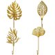thumbnail image 1 of Gancho de hoja de metal, gancho decorativo, perchero de almacenamiento para abrigos y sombreros, juego de 4 piezas, dorado, 1 of 5