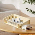 thumbnail image 6 of Desk Organizer Stackable Storage Box for Closet Bathroom Pantry Organization Beige 30x20x6.9cm, 6 of 8