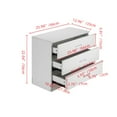 thumbnail image 2 of Triple Tree 3 Drawer Wood Dresser with Cut-Out Handles, White, 2 of 9