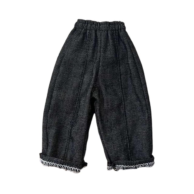 DOMELAY 1/6 Scale Wide Leg Pants 12 Inch Man Figure Trousers DIY Accessory, Dressing Up black