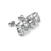 Cate & Chloe Lorelei 18k White Gold Plated Stud Earrings with Swarovski Crystals Gift for Women