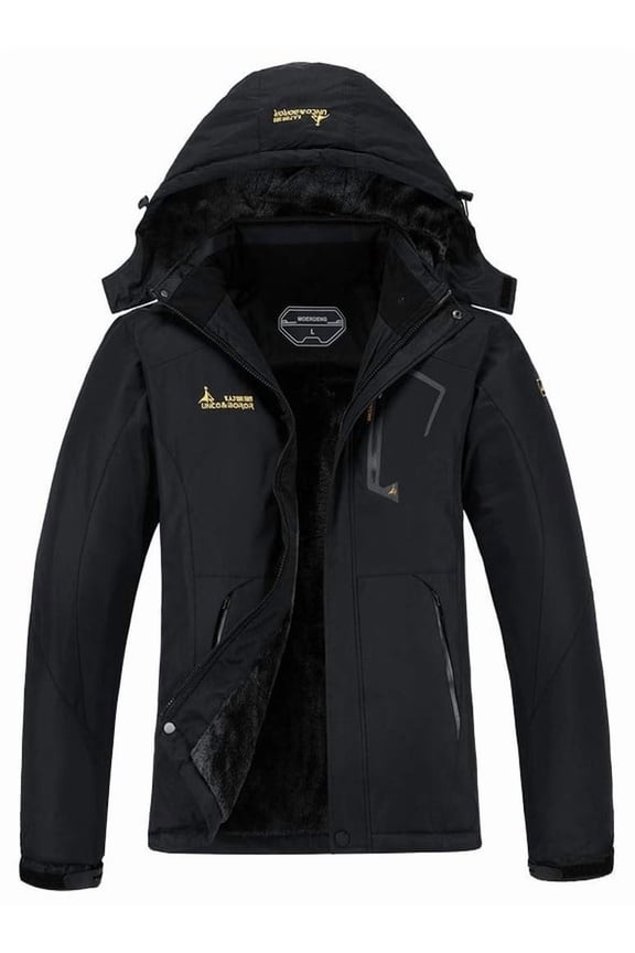 Women's Winter Coats Snow Ski Jacket Waterproof Windproof Faux Fur Lined Winter Jacket Parka, Black XL