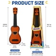 thumbnail image 6 of Kids Mini Guitar Toy Ukulele Style 4 String Pretend Play Musical Instrument for Toddlers Boys Girls Ages 3+ Birthday Gift, 6 of 7