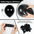 thumbnail image 3 of Pack De 100 Globos De Látex Para Bodas Y Fiestas, Negro, 3 of 5