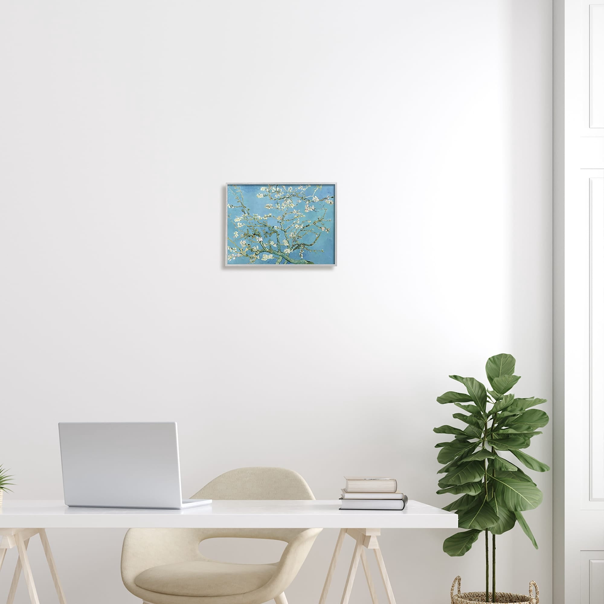 Stupell Industries Almond Blossoms Vincent van Gogh Classic Tree Blossom Painting Painting Gray Framed Art Print Wall Art, Design by one1000paintings
