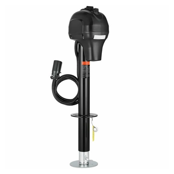 Electric Trailer Jack 3500 lbs Power Tongue Jack for RV Camper - 7-Way Connector, 9.5-32" Lift, Black, Heavy Duty, LED Light, 12V DC