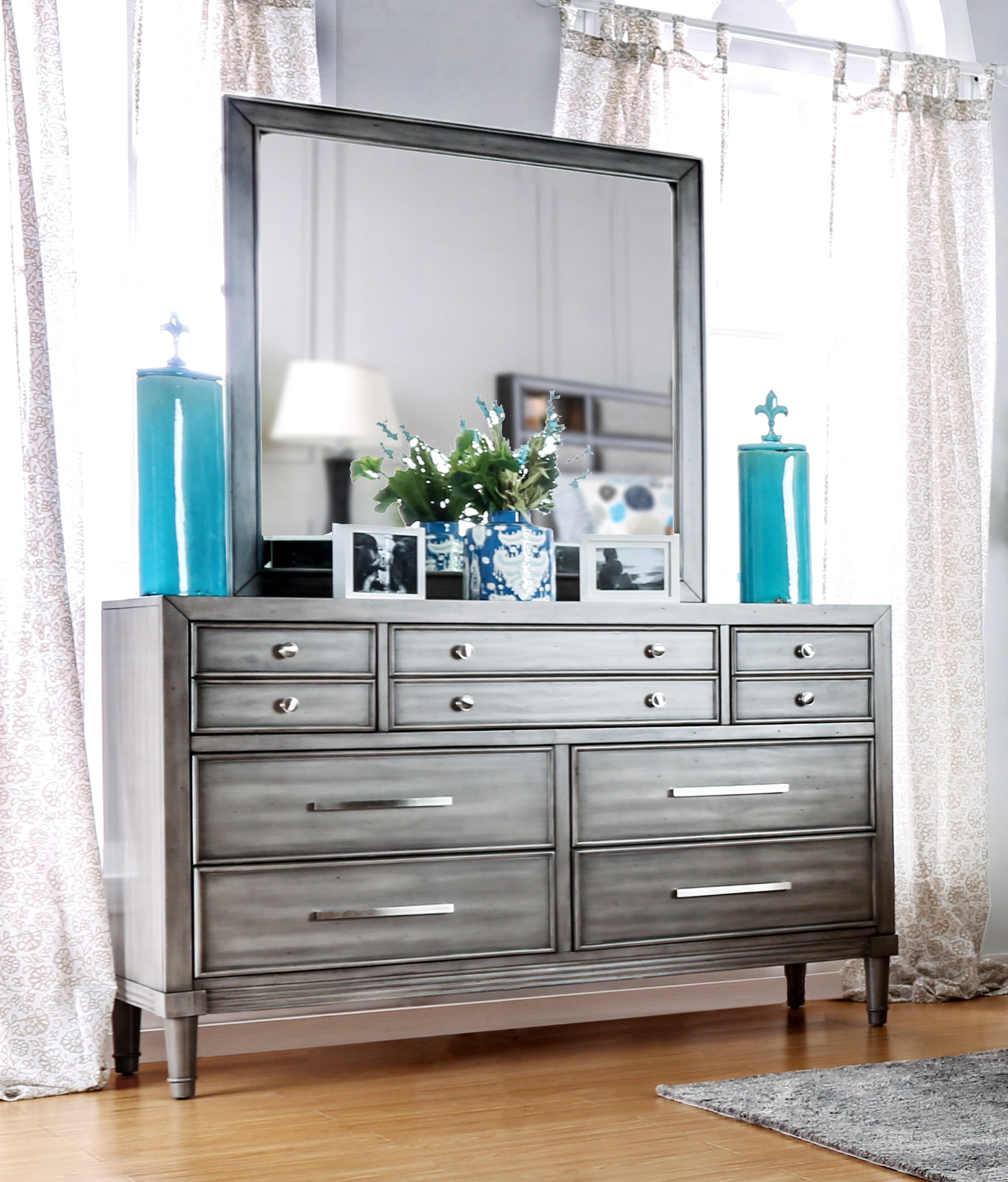 Furniture Of America Ayana 2 Piece Dresser And Mirror Set Metal Com 2 Piece Dresser And Mirror Set, Metal Dresser And Mirror Set