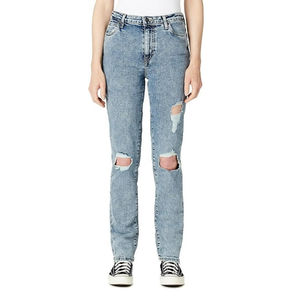 Buffalo David Bitton Women's Hi Rise Straight Jean, Contrast and Torn, 27