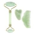 thumbnail image 1 of Jade Roller Gua Sha Raspador de piel Jade Stone Juego facial Cuidado de la piel facial Mas Abanopi Rodillo de jade, 1 of 6