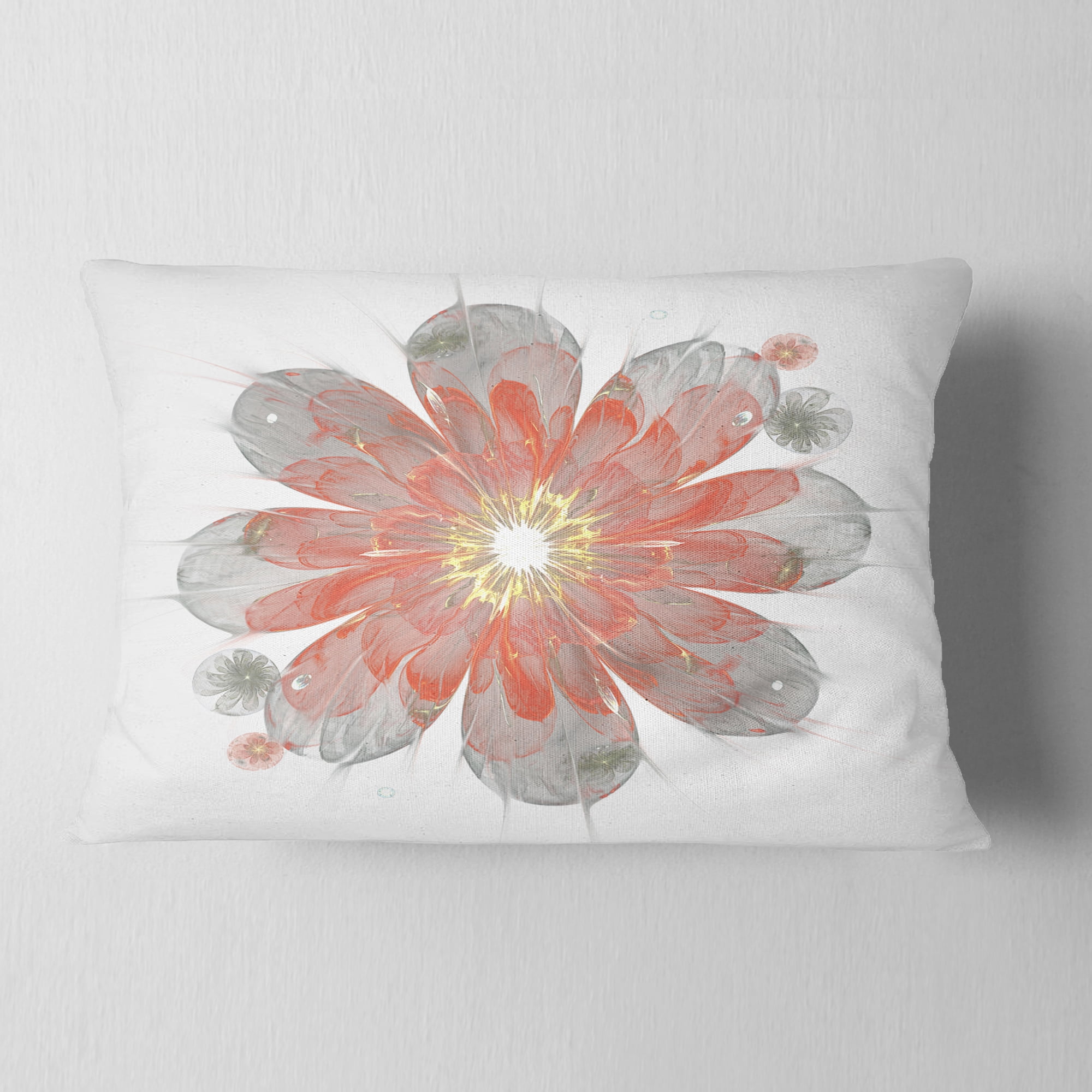 Designart 12" x 20" Red Polyester Throw Pillow