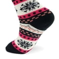 thumbnail image 5 of MySmile 1 Pair Women Men Christmas Slipper Socks Fuzzy Thermal Bed Sherpa Slipper Socks Fleece US 5-11 Christmas Socks Black Rose, 5 of 5