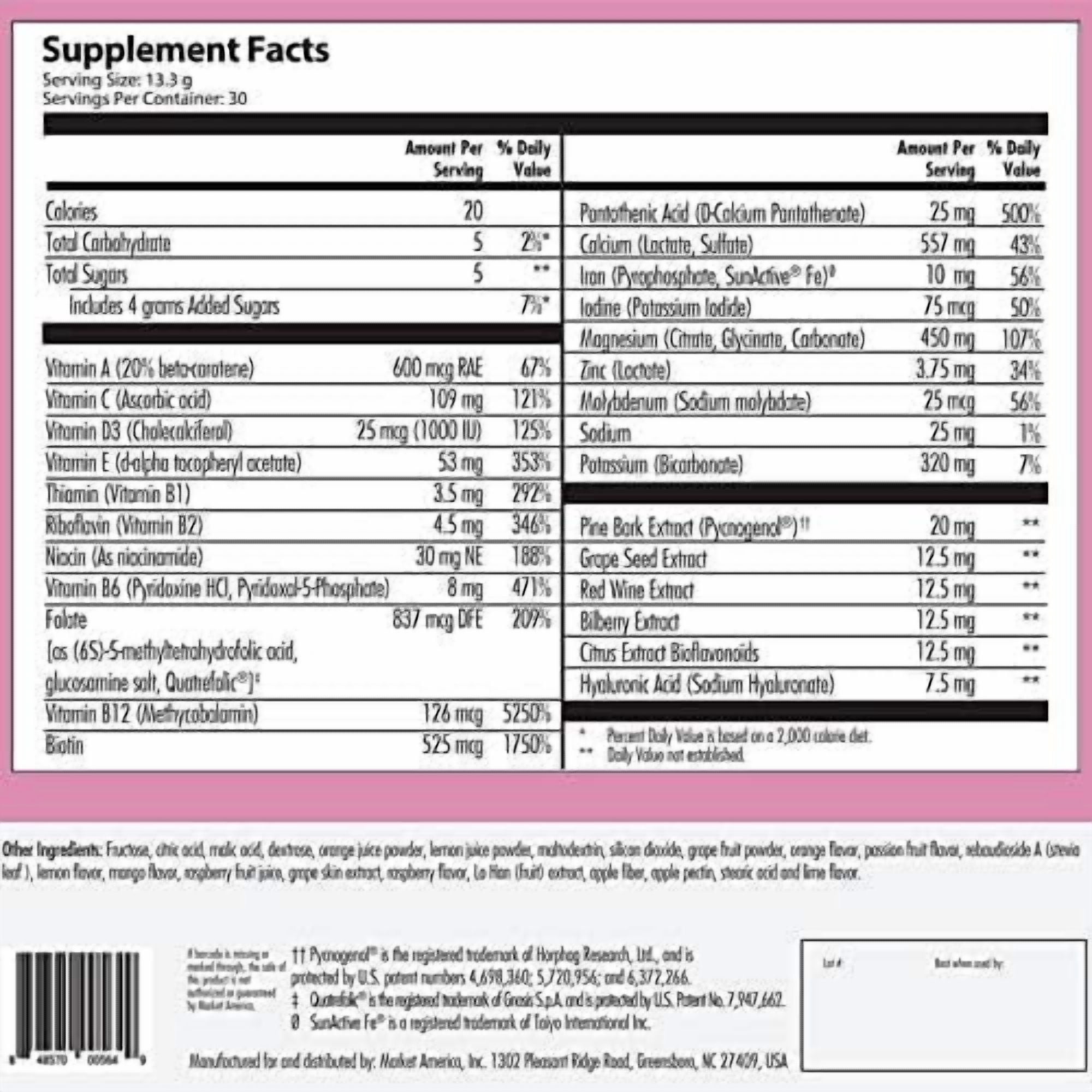 Isotonix Essentials Women's Health - Multivitamin with Collagen, Vitamin C, Probiotics, Hair, Skin, and Nails Support, Boosts Immune Health & Vitality, 30 Packets