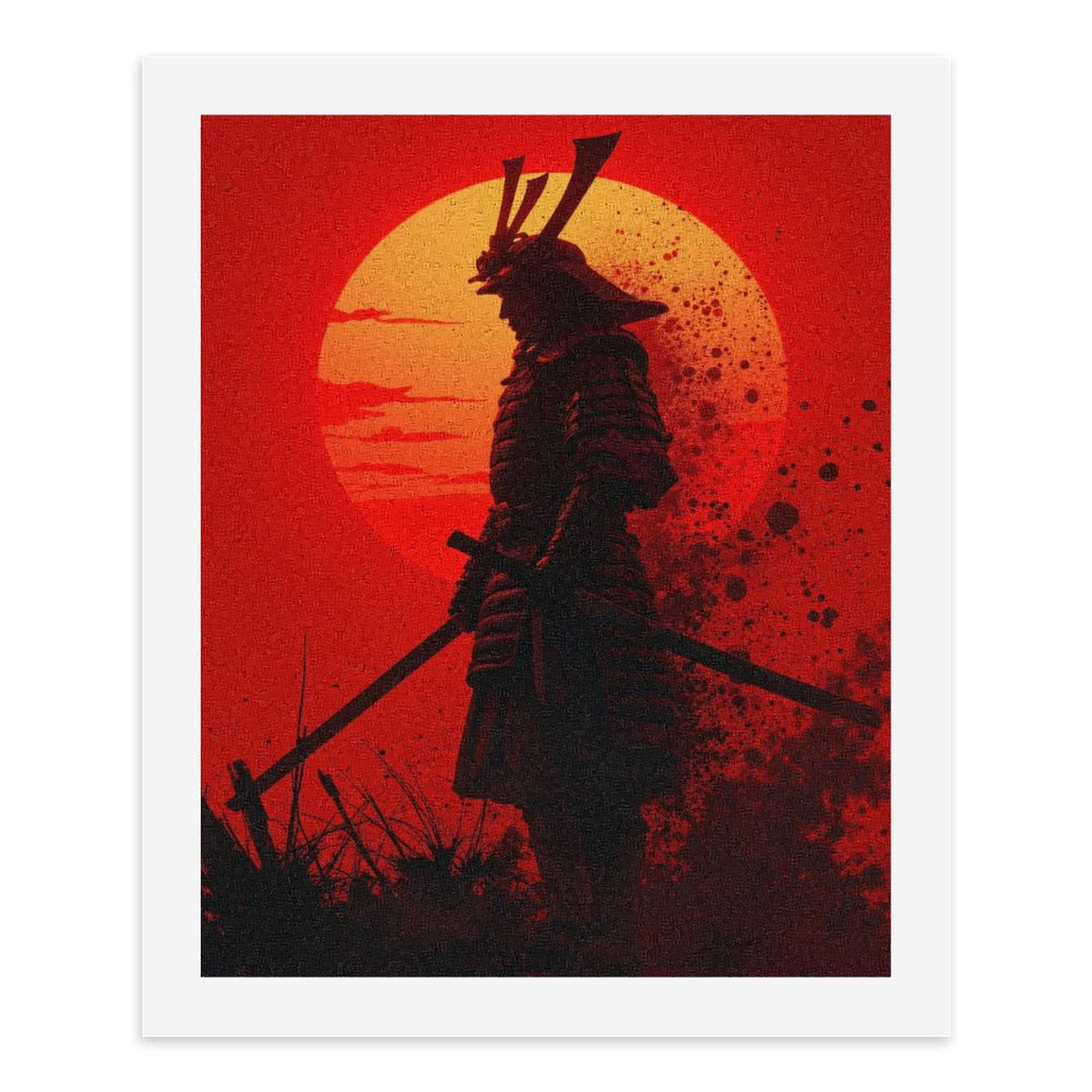 Paint by Numbers Kit for Adults, Samurai With Sword Sunset Background Paint by Numbers, Easy Paint by Numbers Kit for Adults Beginner, DIY Adult Paint by Number Kits on Canvas, Home Decor