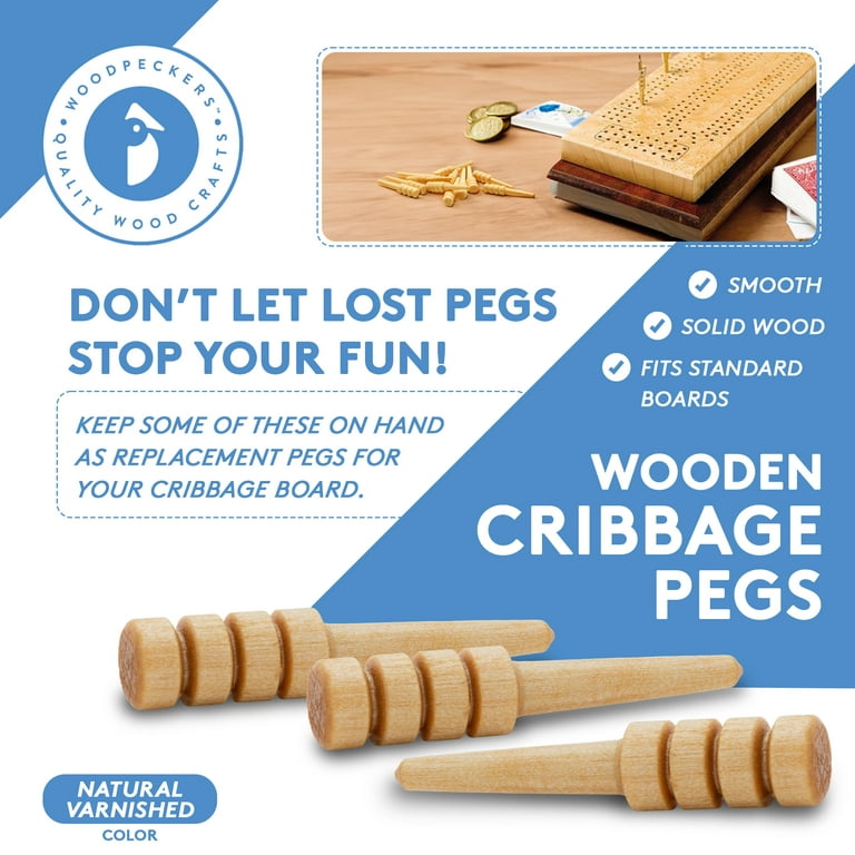 Wood Cribbage Pegs Assorted Colors for New Set or Replacement Pieces | Woodpeckers in Varnished | Michaels