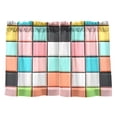 thumbnail image 7 of Yayeee Kitchen Curtains Tier Pair Light Filtering 27"x24" Rod Pocket Short Cafe Window Panel, Colorful Checkered Pattern, 7 of 7