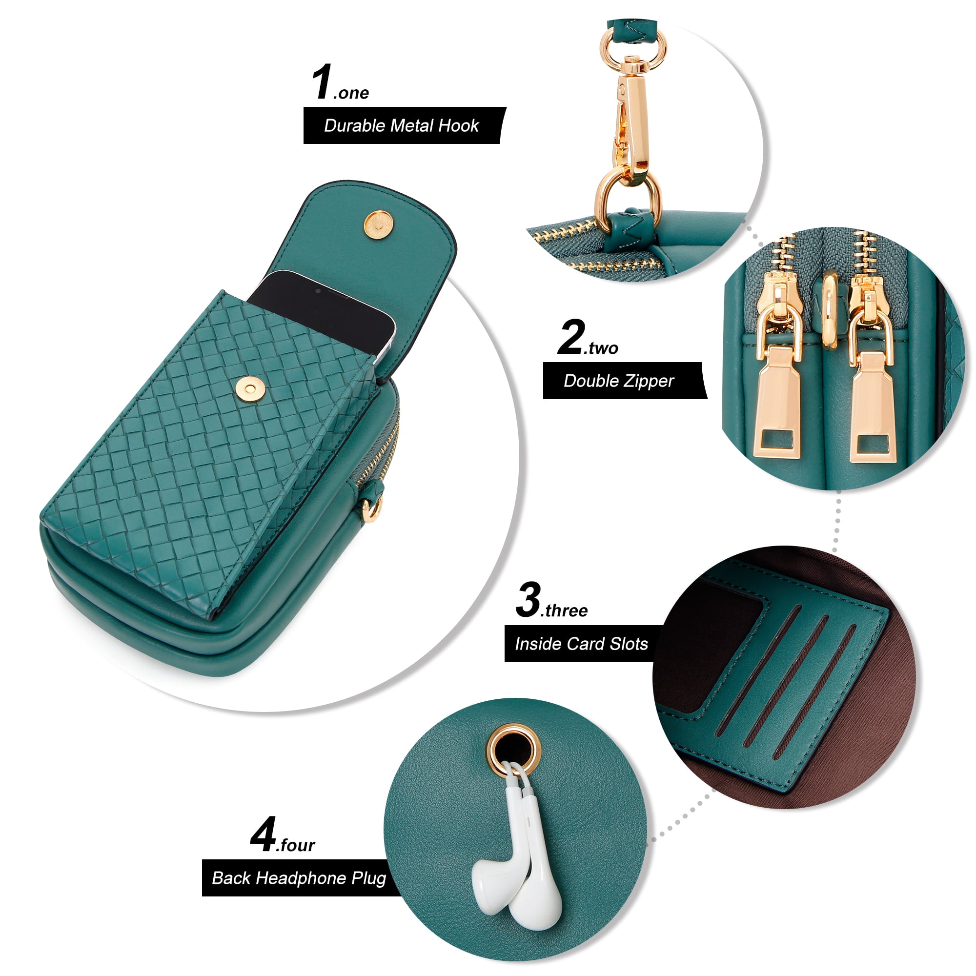 Badiya Small Crossbody Phone Bags for Women with Card Slots, Women Phone Purse Wallet Phone Bag