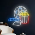 thumbnail image 2 of Handmadetneonsign Movie Theater Led Light, Movie Time Neon Light, Cinema Neon Sign, Popcorn, 2 of 5