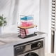 thumbnail image 3 of Small Trash Bag Holder with Bamboo Top, Wall Mount Stackable Standard Garbage Bag Dispenser for Laundry Room Organization and Storage, 3 of 7