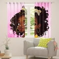thumbnail image 2 of Erosebridal Black Princess Window Curtains American African Blackout Curtains 38"Wx45"L Glitter Pink Black Little Curtains & Drapes Stars Window Treatments 2 Panels, 2 of 6