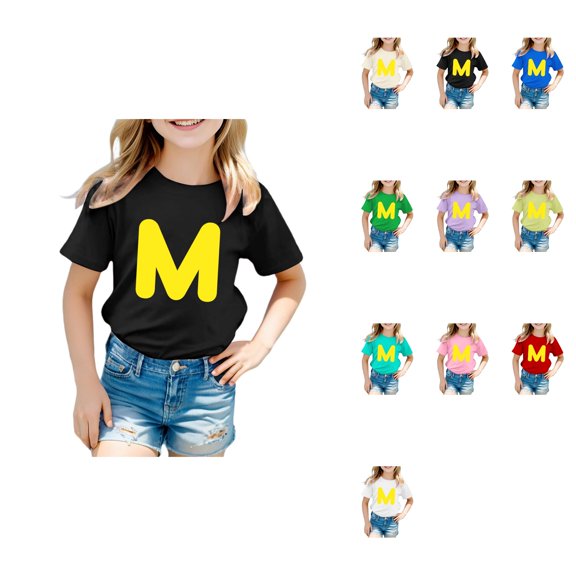 Children's Short Sleeve Cotton T-Shirt with Funny Letter Print – Casual Comfortable Top for Toddler Baby Boys and Girls