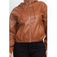 thumbnail image 4 of Faux Leather Hoodie Jacket, 4 of 5