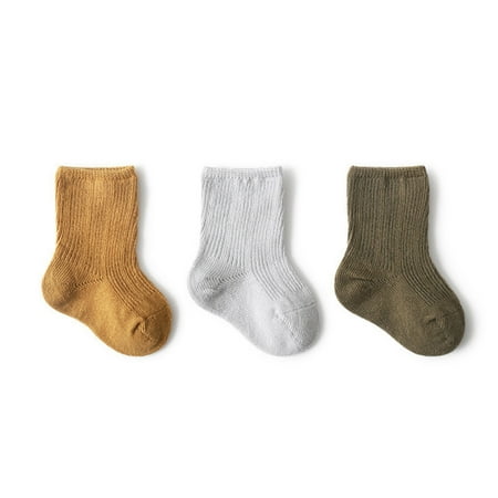 

SIEYIO 3 pairs- Baby Socks Children Girls Autumn Winter Warm Sock Clothes Accessories 3 Different Solid Color