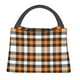 thumbnail image 1 of Fotbe Orange Plaid Bolsa Térmica Portátil con Estampado, Bolsa de Entrega de Alimentos Aislada, Bolsa Reutilizable de Gran Capacidad para Comidas y Supermercado, 1 of 6