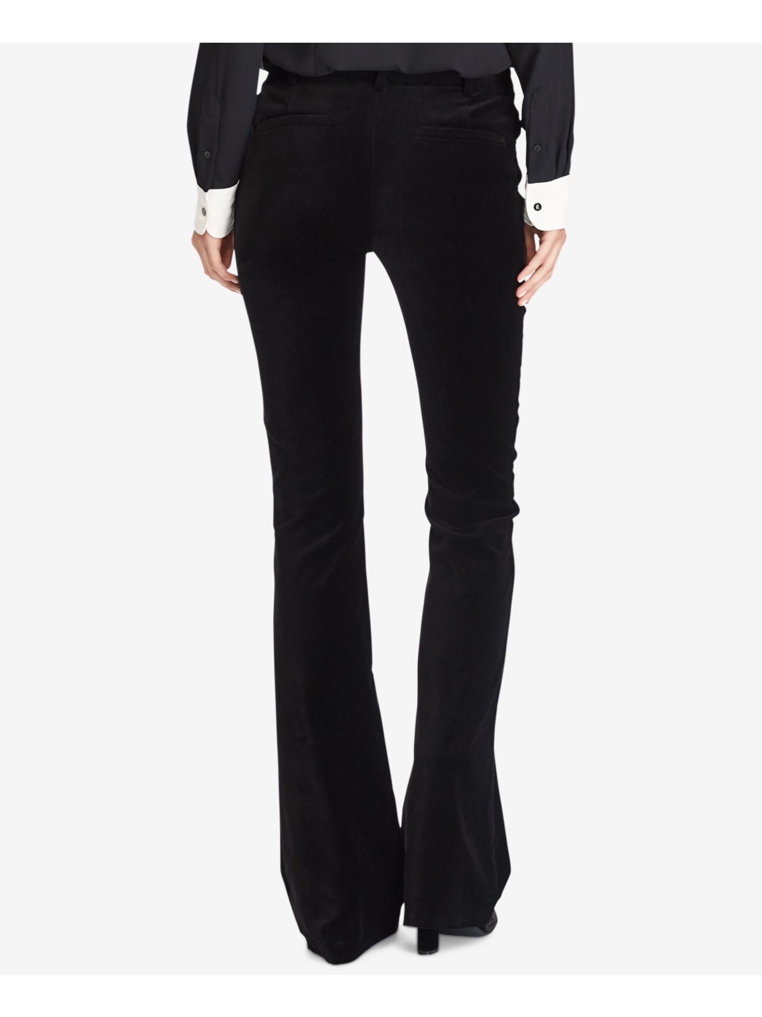 womens black velvet jeans