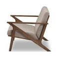 thumbnail image 3 of Baxton Studio Bianca Mid-Century Modern Walnut Wood Light Grey Fabric Tufted 2-Seater Loveseat, 3 of 7