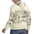 thumbnail image 6 of Rateoe Wild West Desert With Cowboys Pattern Mens Hoodie, Pullover Hooded Sweatshirt, Kangaroo Pocket Hoodie Ideal for Daily Wear, Travel and Home-Small, 6 of 7
