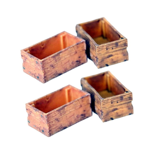4x Mini Casa de Muñecas Caja de Madera DIY Casa de Muñecas Decoración Marco Caja para Regalos
