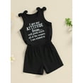 thumbnail image 3 of Suealasg Toddler Girls Summer Clothes 1T 2T 3T 4T 5T Short Sleeve Letter Print Tank Tops + Shorts Kids Baby Girls Outfits Sets, 3 of 7