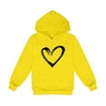 thumbnail image 3 of ZHOGXU Big Kids Girls Hoodies Long Sleeve Love Heart Print Fashionable Loose Fit Sweatshirt For Casual Daily Wear Yellow 18-24 Months, 3 of 3