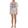 thumbnail image 2 of Grayson Social Women's and Women's Plus Size Harvard Sleep T-Shirt and Shorts Set, 2-Piece, 2 of 5