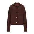 thumbnail image 3 of Idoravan cardigan sweaters for women 50% off Clear Women's Button Sweater Coat Women's Loose Outer Wear Warm Cardigan Brown XL, 3 of 5