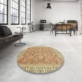 thumbnail image 3 of Ahgly Company Indoor Round Abstract Chocolate Brown Abstract Area Rugs, 7' Round, 3 of 6