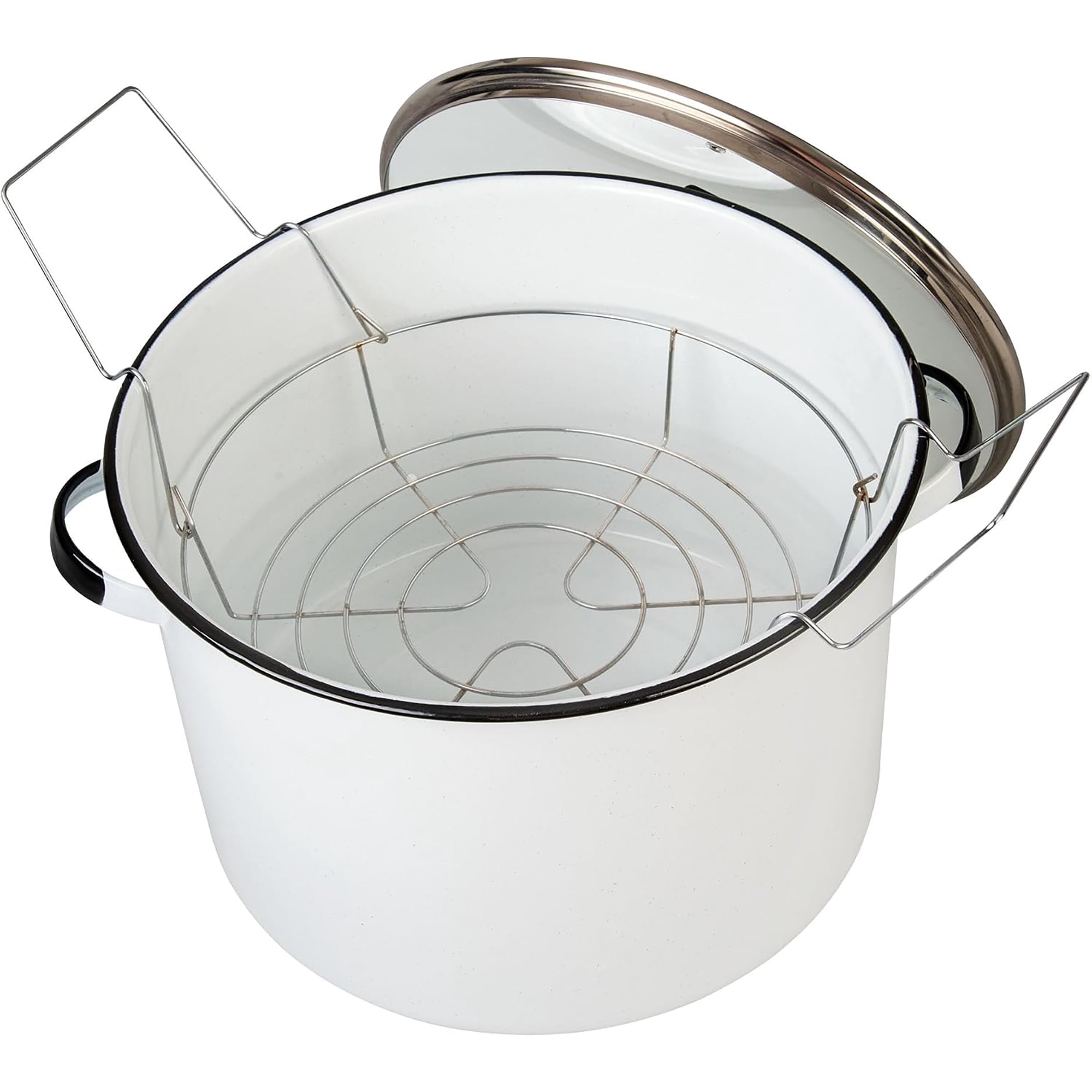 Granite Ware Ceramic Over Steel Canner 21 qt White