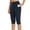 Blue, variant on Hot6sl Women's Knee Length Leggings High Waisted Yoga Workout Exercise Capris for Casual Summer With Pockets H4486105