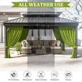 thumbnail image 6 of Pakunoda 13' X 6.5' Gazebo Universal Replacement Privacy 4-Panel Curtains, Waterproof Outdoor Curtains Grass Green Sidewall with Zipper for Patio Garden Backyard 12' X 14' Gazebo, Curtain Only, 6 of 8
