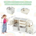 thumbnail image 3 of Costway Organizador de Juguetes para Niños Estantería Infantil Forma de Camión con 2 Contenedores 2 Cajones Armario 110 x 32 x 66 cm Beige, 3 of 10