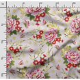 thumbnail image 2 of Soimoi Chinese Floral Printed, Cotton Fleece, Fabric by The Yard Sewing DIY Stretch Fabric 56 Inches Wide, WarmFabric for Hats, Coats, Gloves, Blankets, Light Pink, 2 of 5