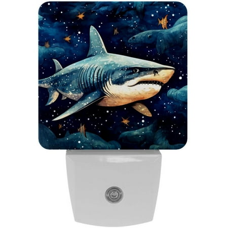 

Star Shark LED Square Night Lights - Energy Efficient and Contemporary Design - for Bedrooms and Hallways - Includes Sensor with Auto on/Off - Easy Installation
