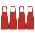 thumbnail image 1 of Unique Bargains 4pcs Kitchen Cooking Aprons 75x65cm Polyester Artist Painting Apron with 2 Pockets for Women Men Chef, Red, 1 of 5