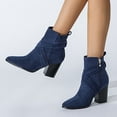 thumbnail image 6 of Mostsola Ankle Boots for Women Vintage Suede Cross Band Side Zipper Block Heel Booties, 6 of 9
