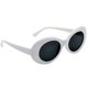 thumbnail image 1 of Gafas de sol redondas, retro y ovaladas para mujer, lentes de color tintado, gafas Clout, 1 blanco, ahumado, grande, 1 of 8